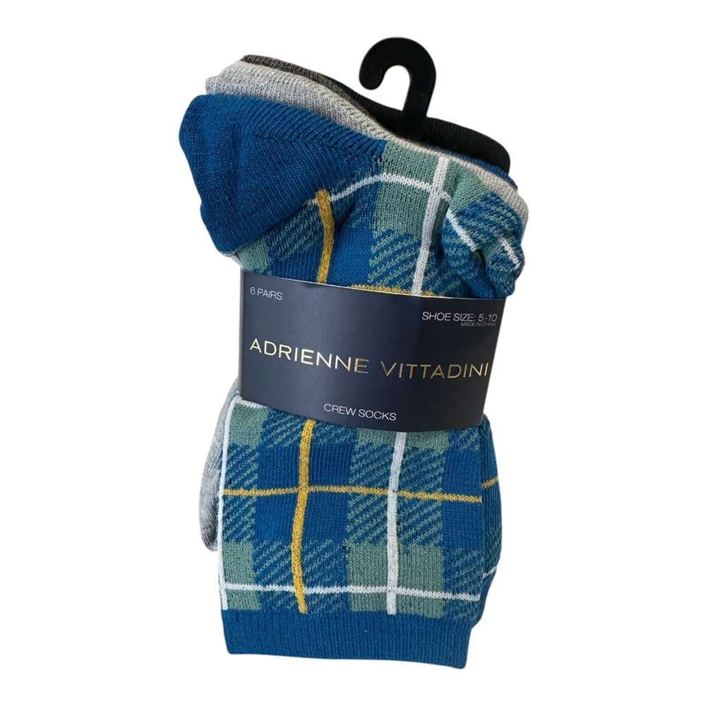 Adrienne Vittadini Women’s Crew Socks- 6 Pair - Shoe Size: 5-10 - **NWT**